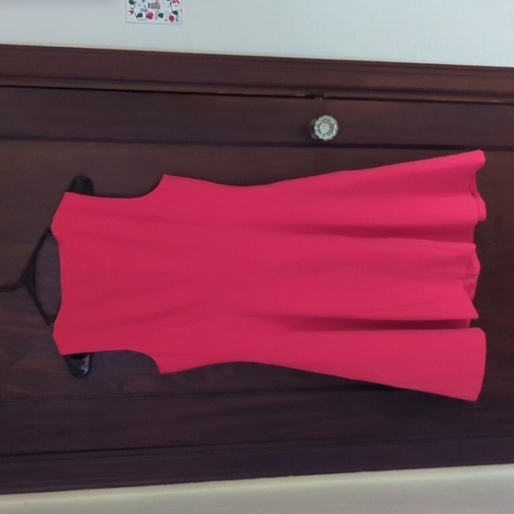 Lauren Ralph Lauren Hot Pink Zipper Front Fit & Flare Mini Dress Size 8 - Picture 6 of 7